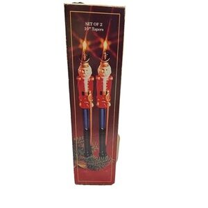 Vintage 2 Set Of Antique Soldier Nutcracker Boxed 10 inch Taper Candles New